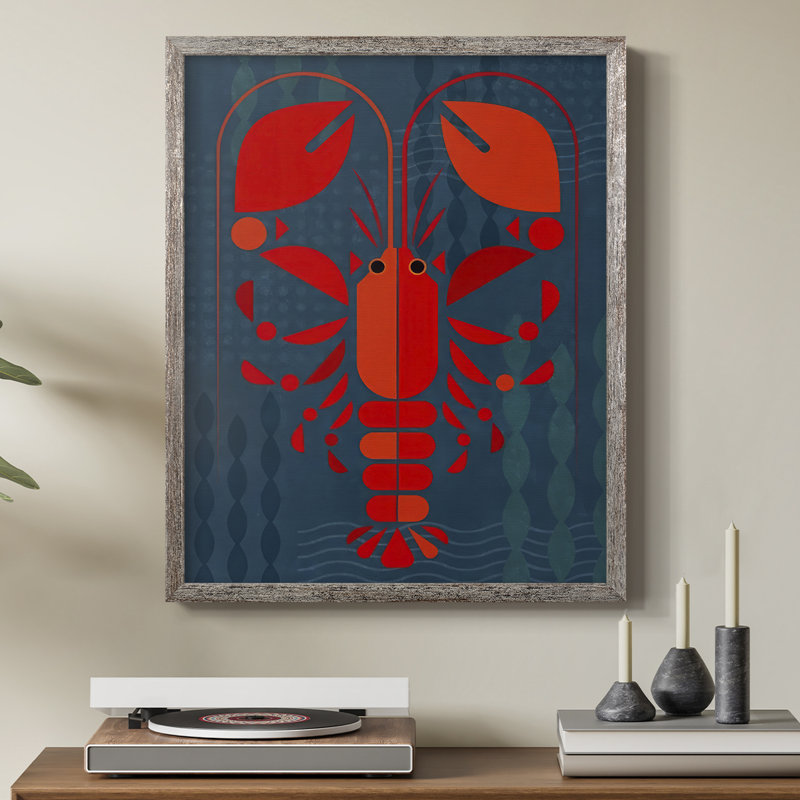 Reproduction encadrée Geo Lobster II - bois massif