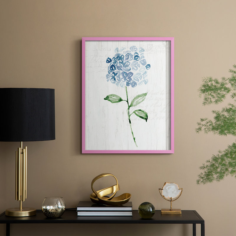 «Garden Botanical II», reproduction encadrée - bois massif, H 11 po x l 9 po, Rose