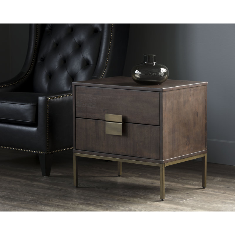 2 - Drawer Nightstand, Brown