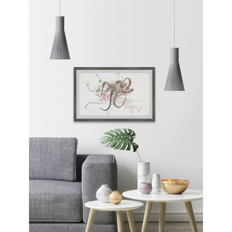 Octopus Splash by Parvez Taj - Single Picture Frame Painting, 61 cm H x 91 cm W