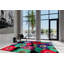 Wool Floral Area Rug in Black/Green/Red/Blue-45410919