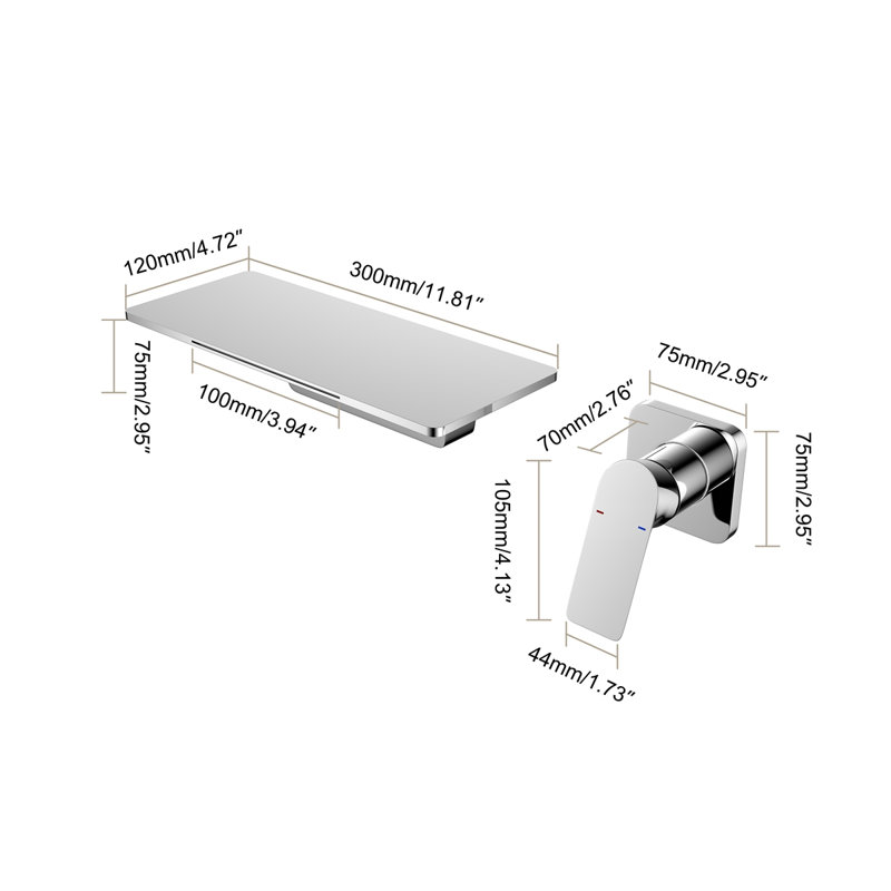 Waterfall Bathroom Sink Faucet, Chrome