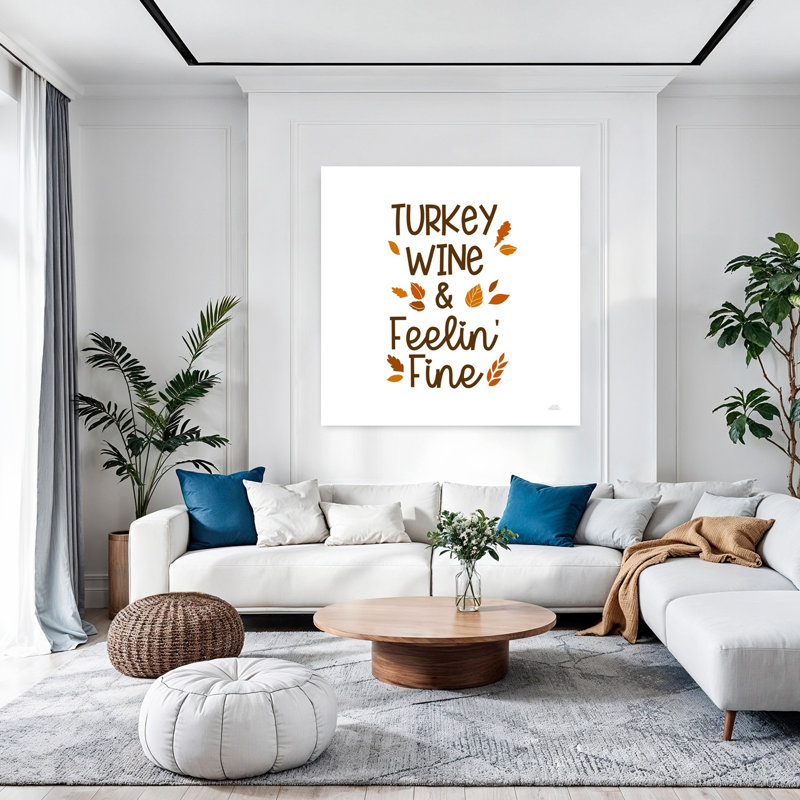 «Thanksgiving Typographie III», art abstrait contemporain de paysage d'automne, H 48 po x l 48 po