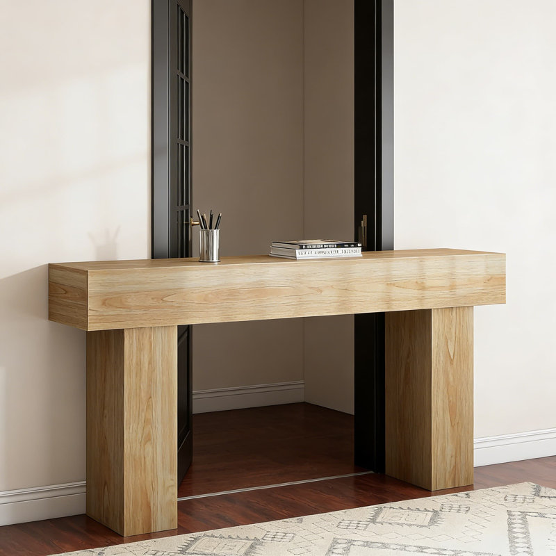 Console de 63 pouces de style campagnard pour l'entrée et le salon, table de canapé étroite derrière le canapé, conception en bois robuste pour le couloir, vestibule, assemblage facile