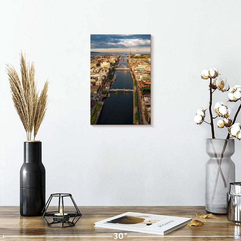 Aime Dublin Docklands Aerial View, 12" H x 8" W