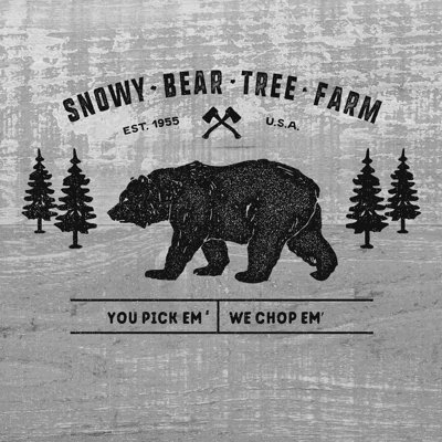 Snowy Bear Tree Farm Pallet Wood - Wrapped Canvas Graphic Art -  Millwood Pines, 435B81C9739B49E79322B0561CF3F8DF