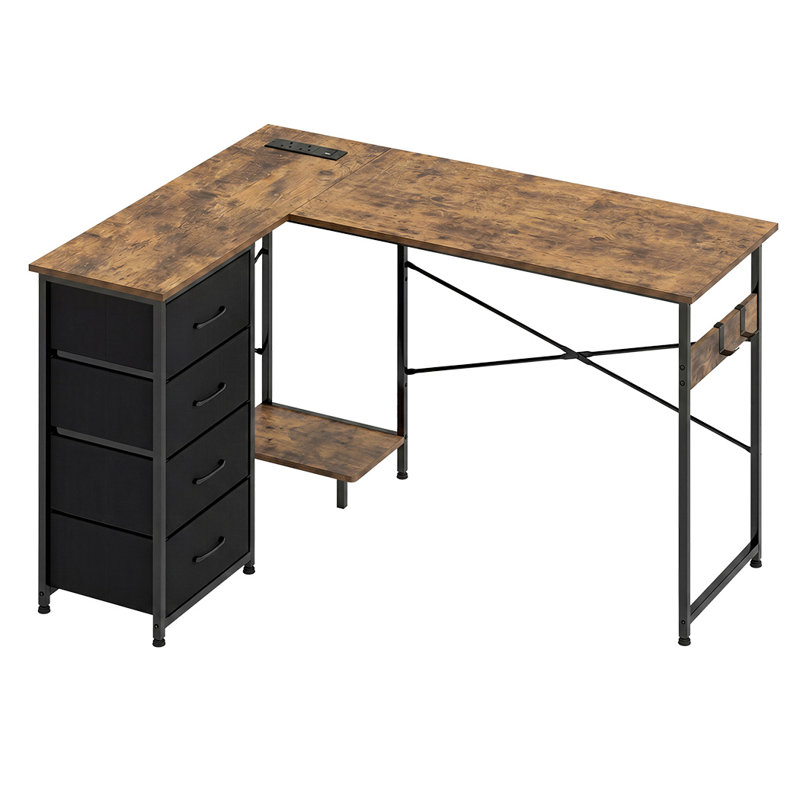 L-Shaped Particle Board / Chipboard Computer Desk