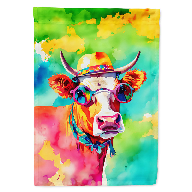 Drapeau de jardin de vache hippie Malvi