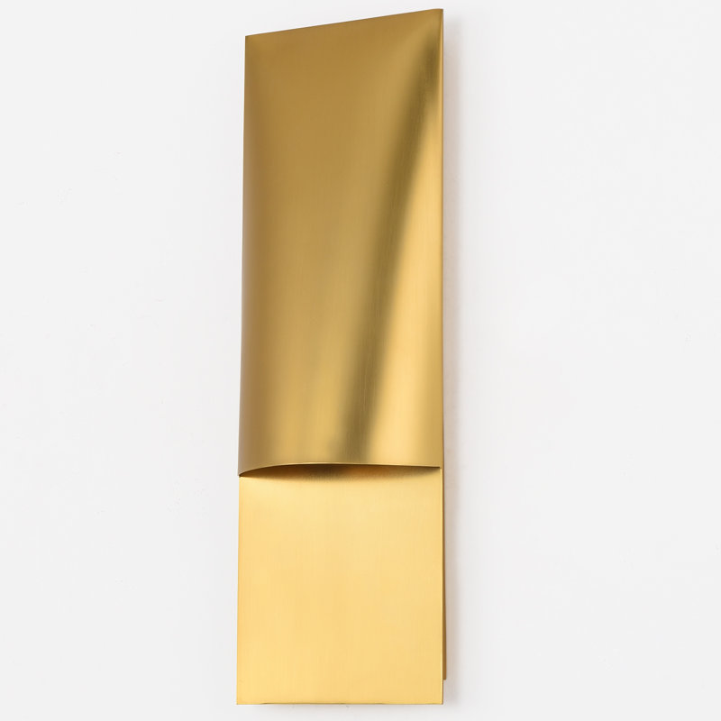 1 - Light Dimmable 18" Wall Sconce With Metal Shade, Gold