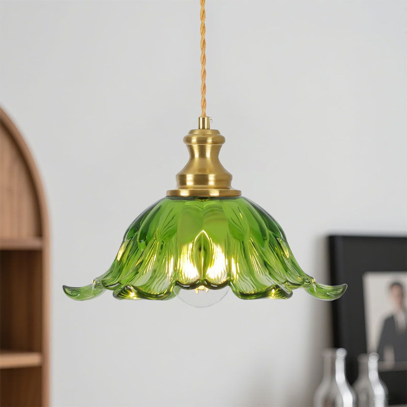 Luminaire suspendu simple 1 lumière, Vert