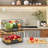 2 Pack Stackable Wire Baskets With Bamboo Top For Pantry Organizers And Storage, XXL Kitchen Organization Counter Basket