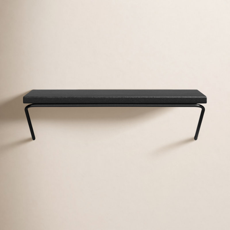 Dryden Solid Wood Metal Floating Shelf, 7.5'' H X 24'' W X 8'' D, Black