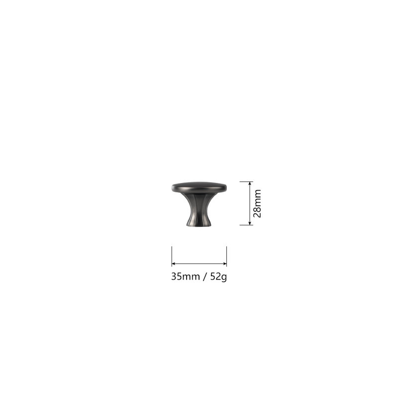 Poignée ronde, Gris brossé