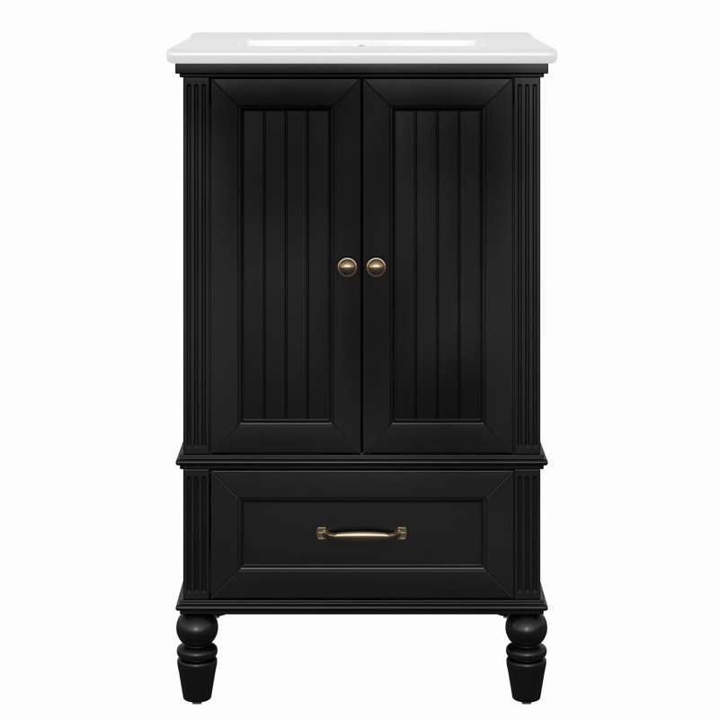 Ensemble de meuble-lavabo simple 20 po Antonanzas, Noir