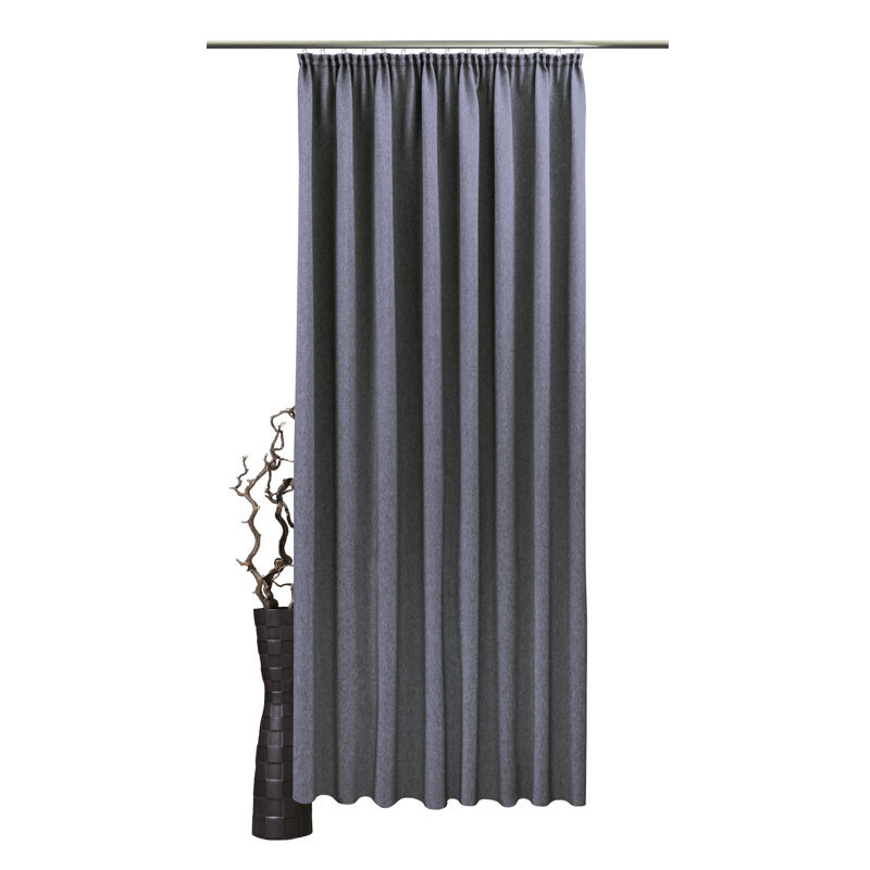 Quade Room Darkening Curtain Pair, 180cm H x 135cm W, Blue