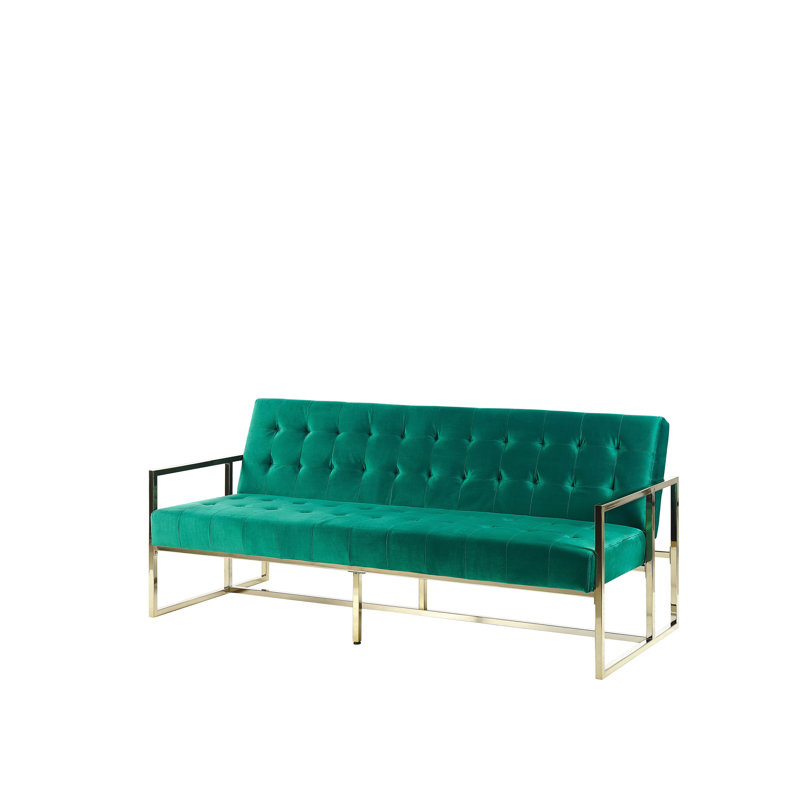 Ballou 3 Seater Velvet Sleeper, Green