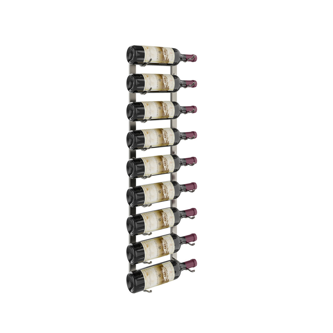Indurial 9 Bottle Metal Wall Mounted Wine Bottle Rack Rebrilliant 
