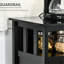 Buffet ajustable à tablettes réglables noir pour bar ou entrée, 2 portes à bascule, armoire de cuisine l 41,75 po x P 17,75 po H 35,5 po avec portes et tablettes intérieures