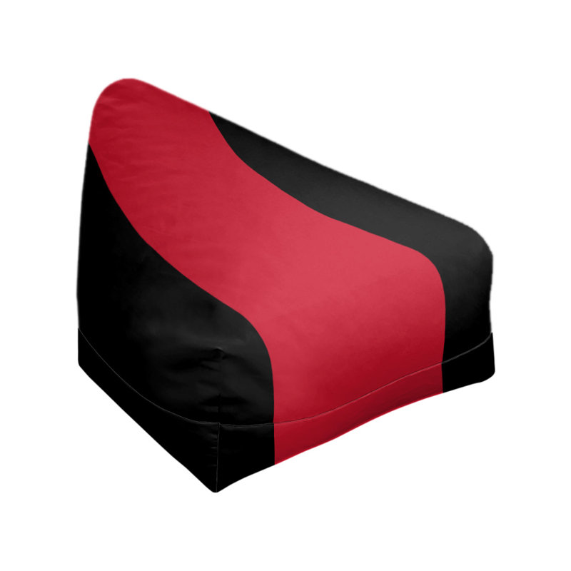 Classic Bean Bag, 30" H x 27" W x 27" D, Black/Red/Black