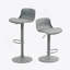 Tabourets de bar modernes en cuir synthétique à hauteur de comptoir avec pivot réglable, dossier confortable et base robuste - ensemble de 2, gris-949116339