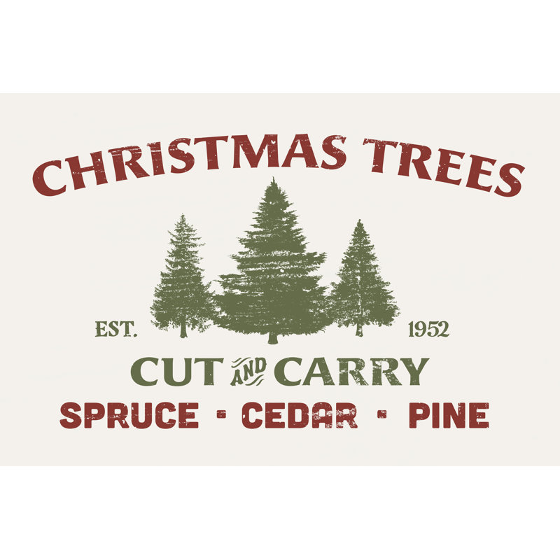 Christmas Farm Sign I by Victoria Barnes - Wrapped Canvas Print, 46cm H x 30cm W