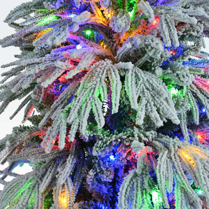 Arbre de Noël pré-éclairé enneigé, 6'