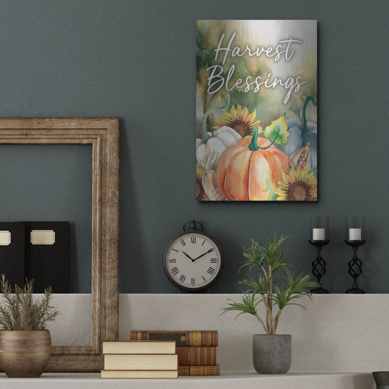  «Harvest Blessings» par Nicole DeCamp, art mural en métal, 12 po x 16 po, H 16 po x l 12 po