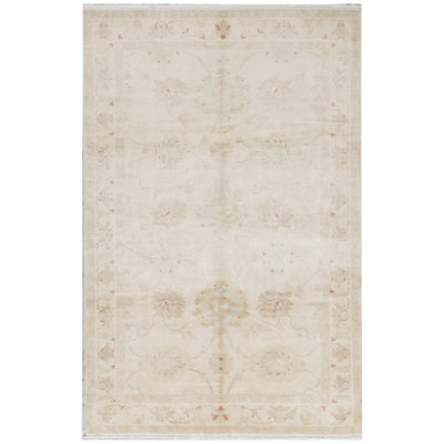 Tapis beige noué à la main de haute qualité