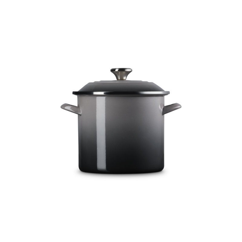 Le Creuset Enamel-On-Steel Stockpot With SS Knob, 10 Qt., White, 8 quarts, Caribbean