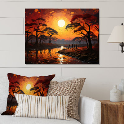 African Savannah Serenade V - décoration murale en métal africain