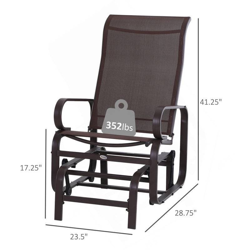 Fauteuil oscillant d'extérieur Outsunny, Brun