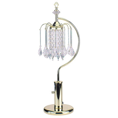 Lampe de table haute 27 po en métal avec finition noire, conception de lustre en cristal