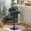 Tabouret de bureau debout noir, chaise de bureau debout réglable en hauteur, tabouret ergonomique avec repose-pieds et tabourets pivotants à 360 ° pour la maison de bureau