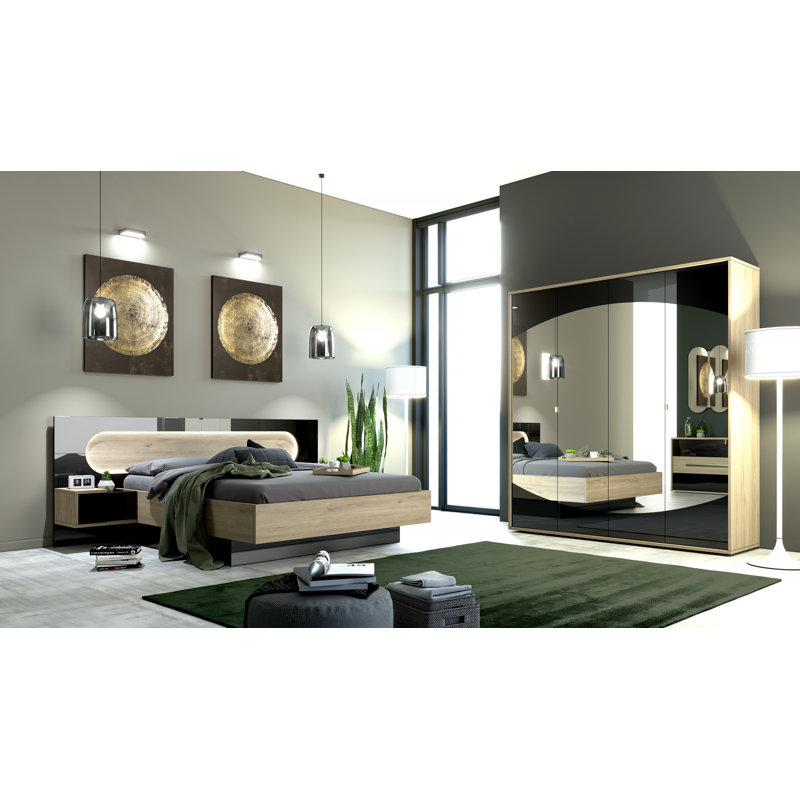 Mirazo Storage Bed, Brown/Black, European Kingsize (160 x 200cm)