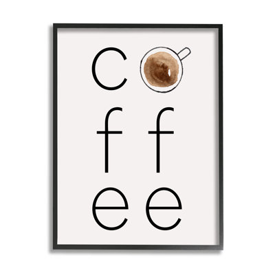 Illustration giclée encadrée « Café » (texte et tasse) par Corinne Rose Designs