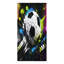 1 serviette de plage de soccer, conception dynamique Splash Art, couleurs vibrantes, parfaite pour la piscine, les voyages, la microfibre à séchage rapide, unisexe