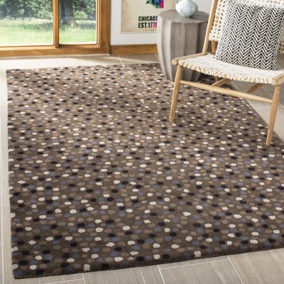 Kurland Soho Hand Tufted Wool/Viscose Abstract Rug in Brown