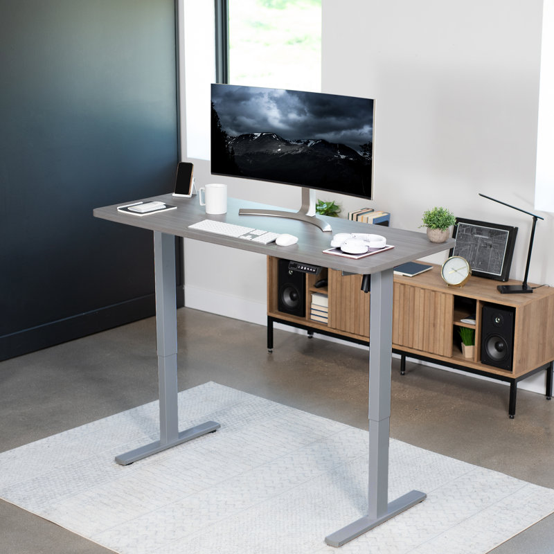 White and Black Adjustable Height Electric Standing Desk