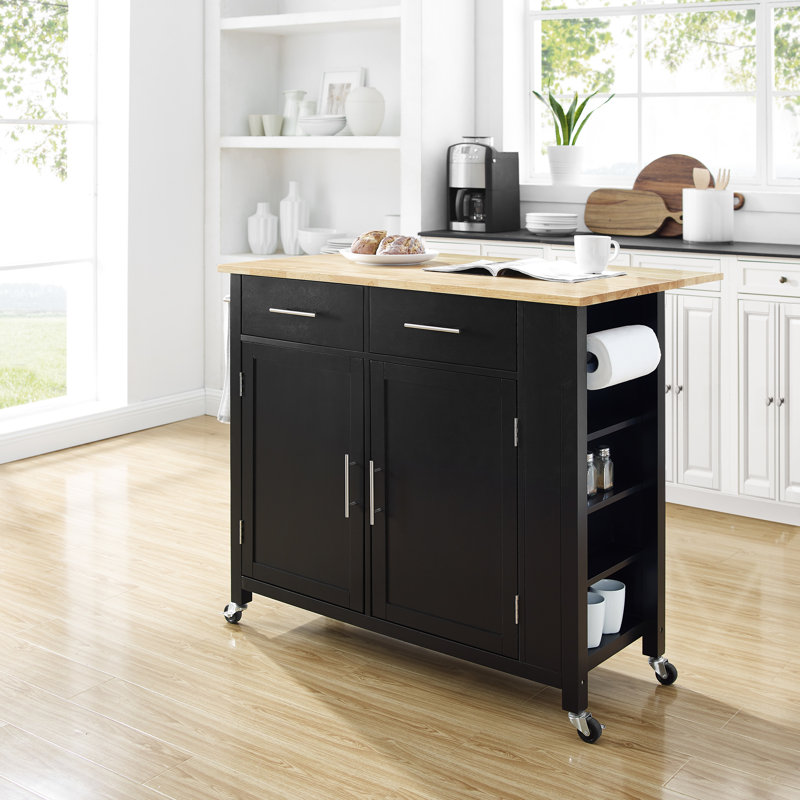 Allura Kitchen Island, Black