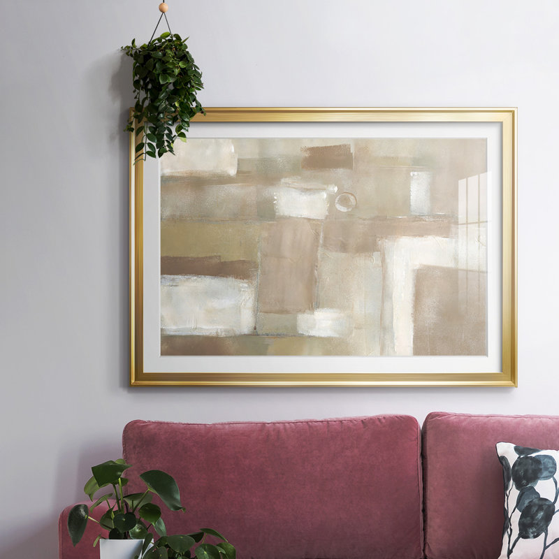 «Neutral Expression II», reproduction encadrée avec cadre biseauté et verre, Or, H 30 po x l 44 po x P 1,5 po
