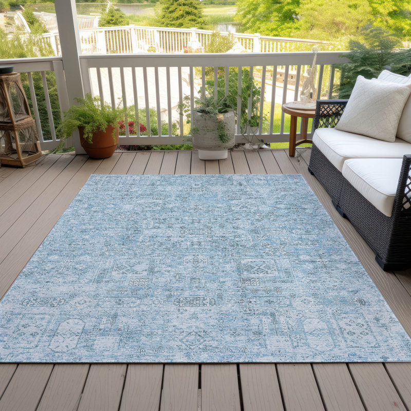 Tapis intérieur / extérieur Everlee avec envers antidérapant, Rectangle 5 pi x 7 pi 6 po