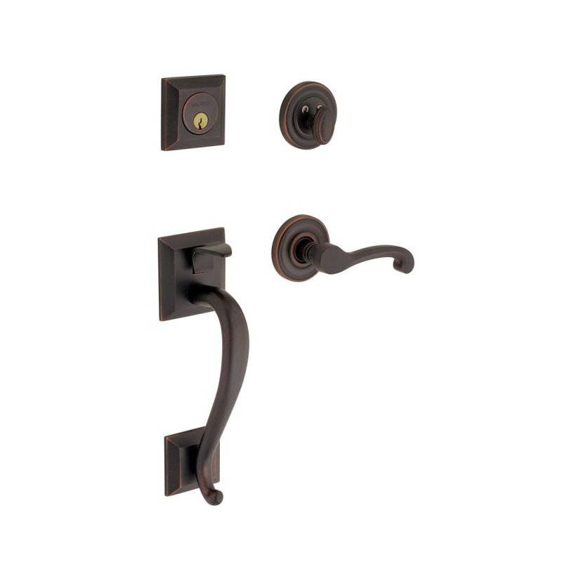 Madison Complete Inactive Madison Dummy Handleset with Lever and Rosette, Oil Rubbed Bronze, Left