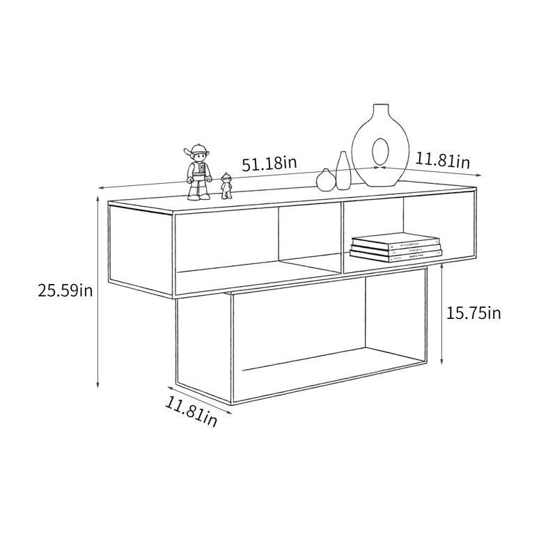 Console Eco Blue, H 25,59 po x l 51,18 po x P 11,81 po