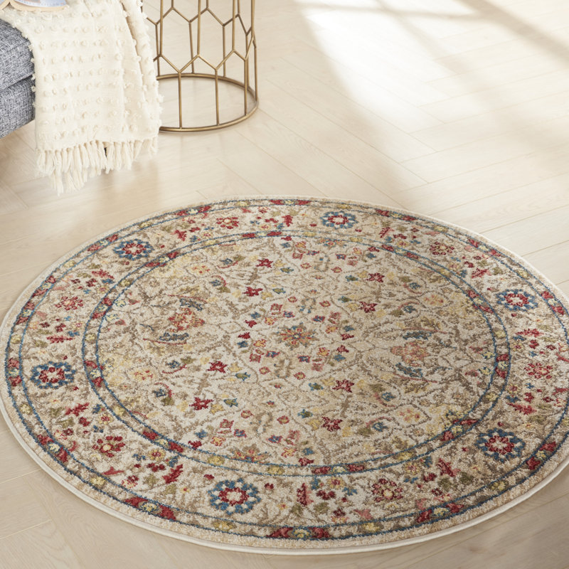 Tapis ivoire Deneen Farmshouse, Rectangle 5 pi 3 po x 7 pi 6 po