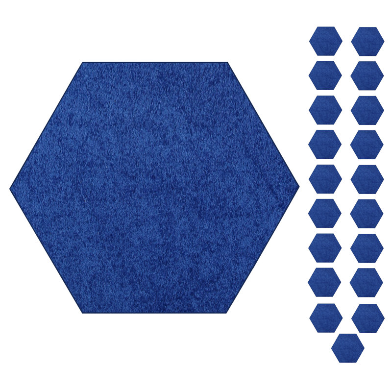 Ensemble de tapis intérieur / extérieur en polyester de couleur unie touffetée à la machine Giorgi, Hexagone 3 pi x 3 pi
