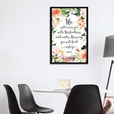 He Will Cover You With His Feathers, And Under His Wings... Psalm 9:14 - Print on Canvas