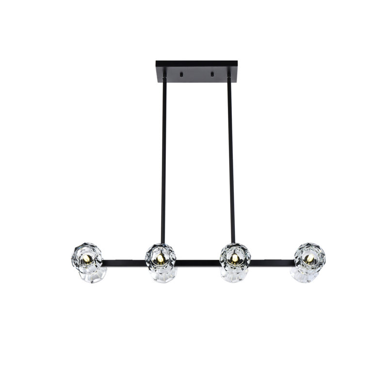Luminaire suspendu 8 lumières Bolivar, Noir