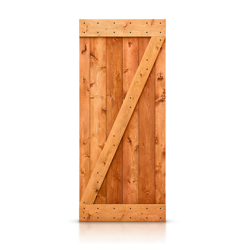 Porte de grange en bois lambrissé, 30 po x 84 po, Noyer rouge