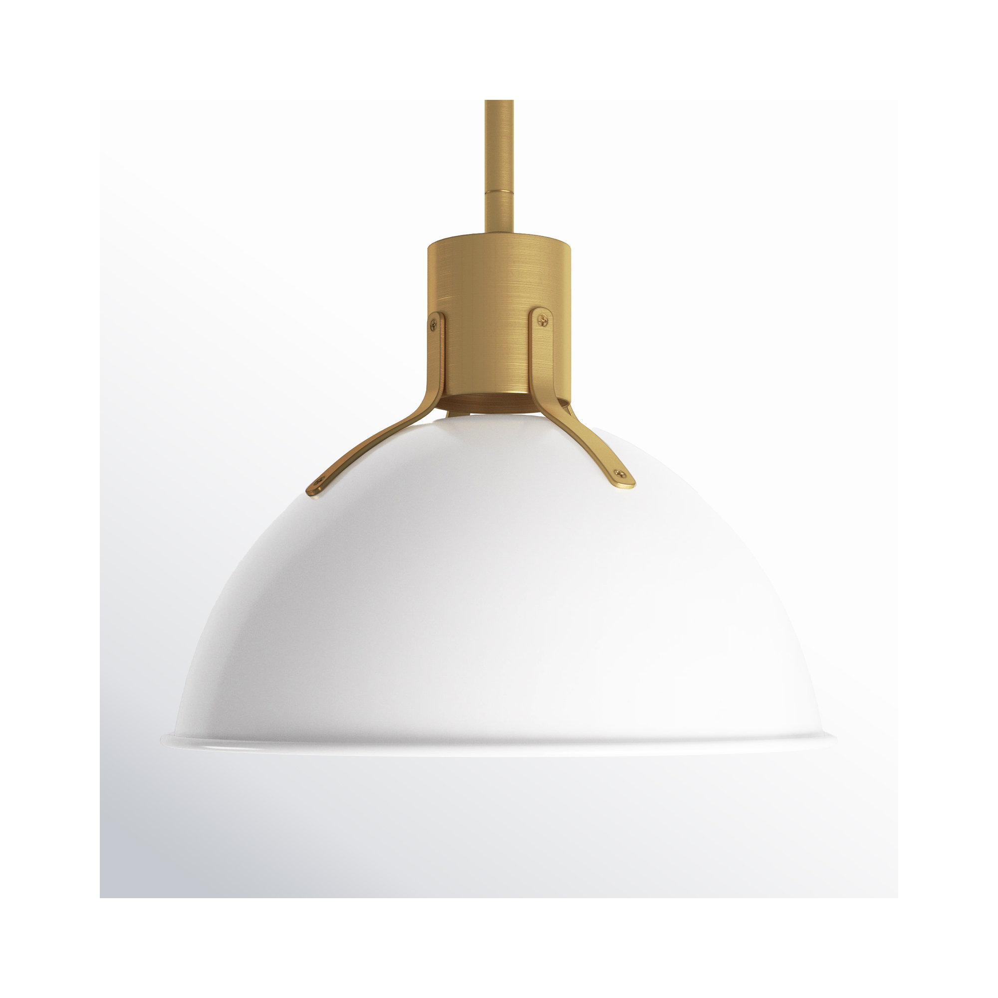 Clendon Single Light Dimmable Pendant, 17" H x 20" W x 20" D, Polished White, Polished White