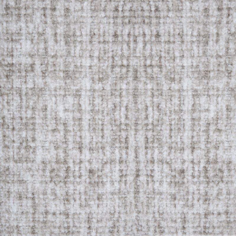 Round Button-Tufted Storage Ottoman, Cream Woven Polyester Blend